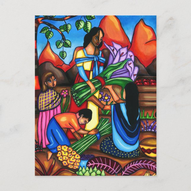 Postal Immigrant Farmers Colorful Abstract Original art (Anverso)