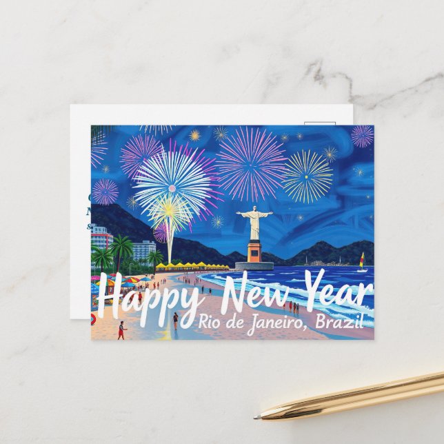 Postal Impactante despliegue de fuegos artificiales en Rí (Anverso/Reverso In Situ)