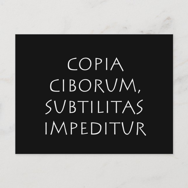 Postal impedimento del ciboro subtilitas (Anverso)