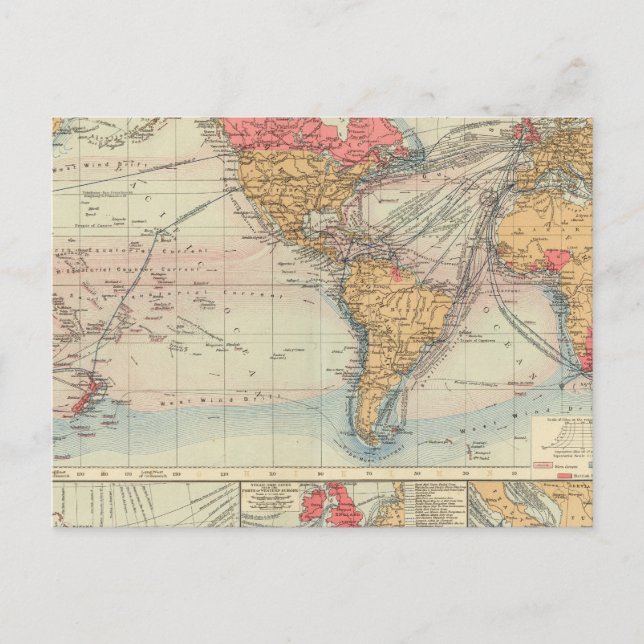 Postal Imperio británico, rutas, corrientes (Anverso)