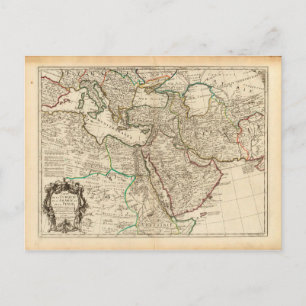 Postal Imperios otomano y persa por G. Delisle (1701)