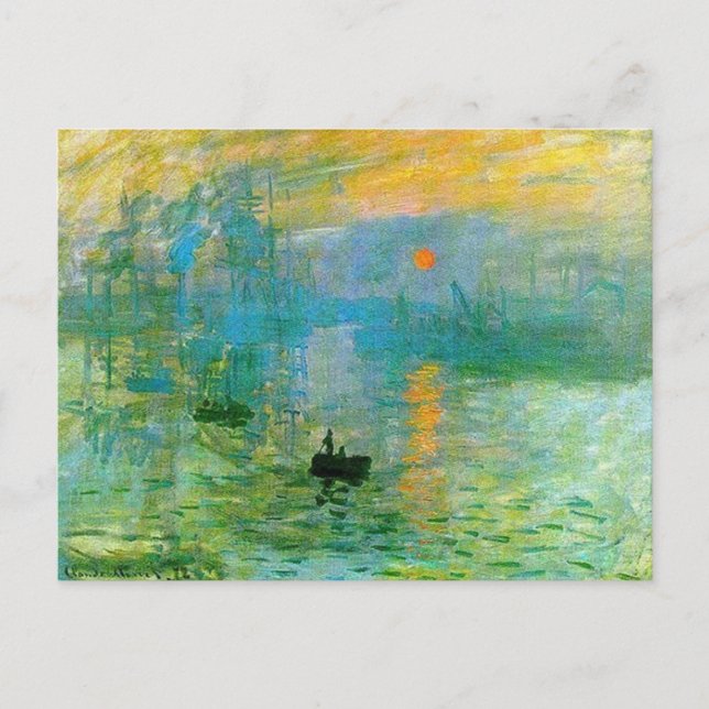 Postal Impresión, amanecer de Claude Monet Postcard (Anverso)