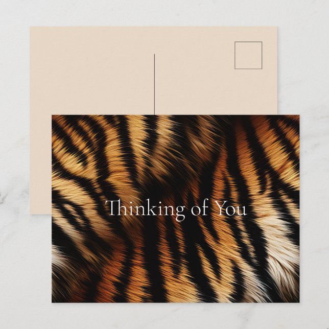 Postal Impresión animal de tigres negros naranja (Anverso / Reverso)