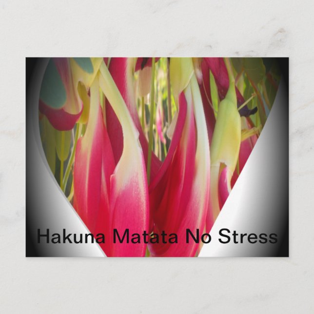 Postal Impresión artística de corazón floral (Anverso)