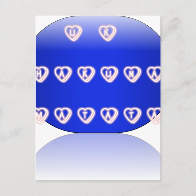 Postal Impresión artística de Hakuna Matata en el Reino U (Anverso)