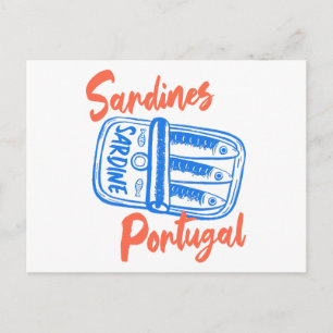 Postal Impresión artística de sardinas Portugal Foodie Tr