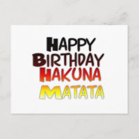 Impresión artística del cumpleaños Hakuna Matata