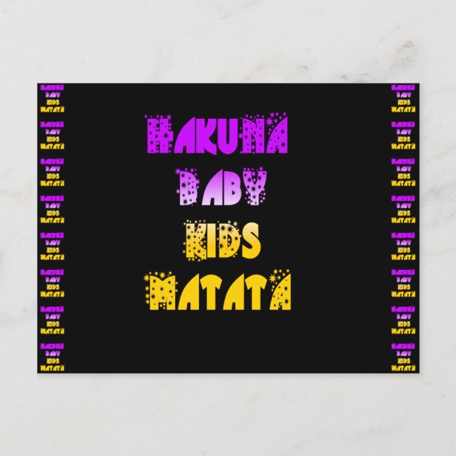 Postal Impresión artística Hakuna Matata (Anverso)