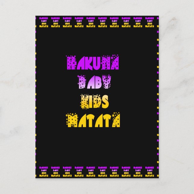 Postal Impresión artística Hakuna Matata (Anverso)