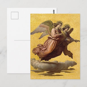 Postal Impresión artística religiosa católica de ángel de