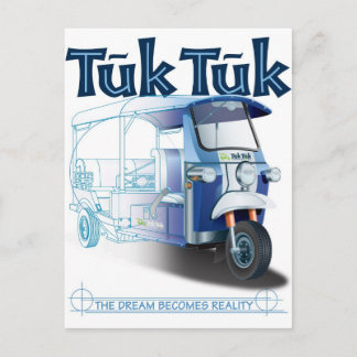 Postal Impresión azul TukTuk