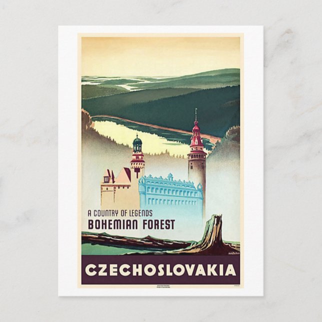 Postal Impresión boscosa de Checoslovaquia (Anverso)