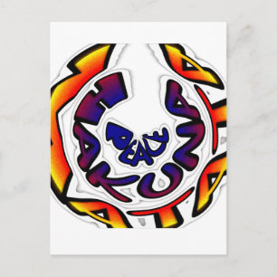 Postal Impresión circular de arte "Peace Hakuna Matata"