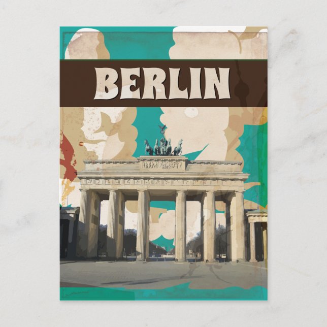 Postal Impresión de afiches de viaje en Berlín (Anverso)