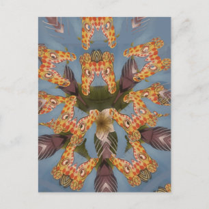 Postal Impresión de arte abstracto de jirafa