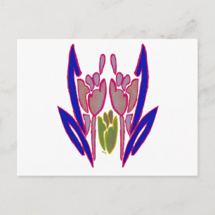 Postal Impresión de arte de acuarela Rosa elegante