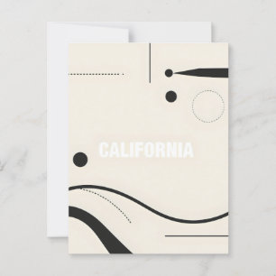 Postal Impresión de arte de California - Letras únicas