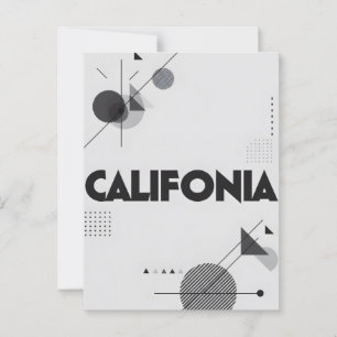 Postal Impresión de arte de California - Letras únicas
