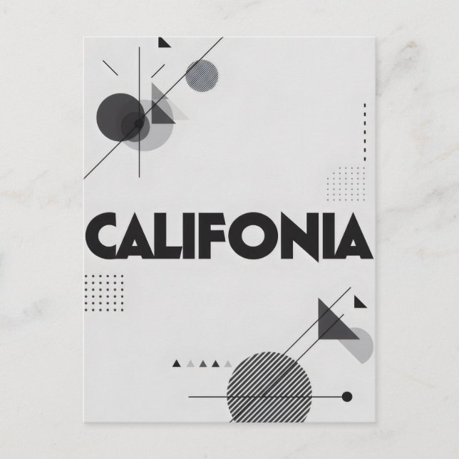 Postal Impresión de arte de California - Letras únicas (Anverso)