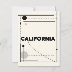 Postal Impresión de arte de California - Letras únicas