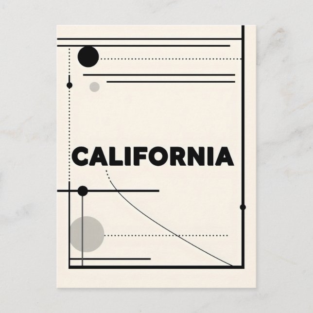 Postal Impresión de arte de California - Letras únicas (Anverso)