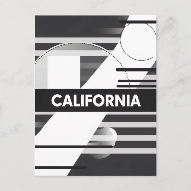 Postal Impresión de arte de California - Letras únicas (Anverso)