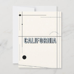 Postal Impresión de arte de California - Letras únicas