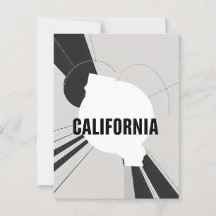Postal Impresión de arte de California - Letras únicas