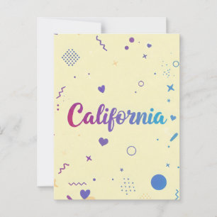 Postal Impresión de arte de California - Letras únicas