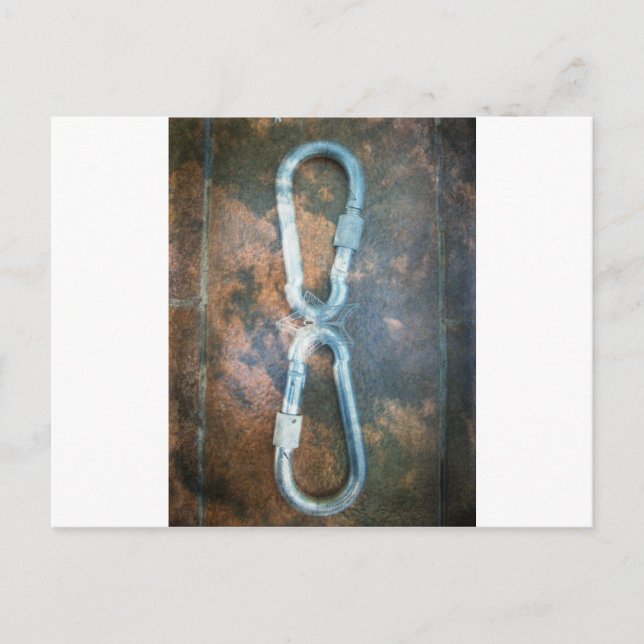 Postal Impresión de arte de carabiners vinculados (Anverso)