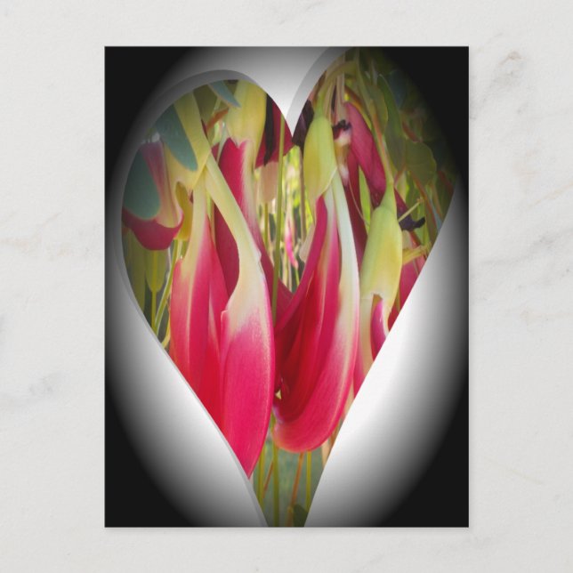 Postal Impresión de Arte de Corazón Floral (Anverso)