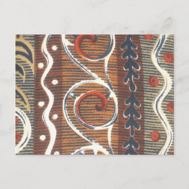 Postal Impresión de arte de estilo africano vintage (Anverso)