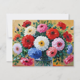 Postal Impresión de arte de flores