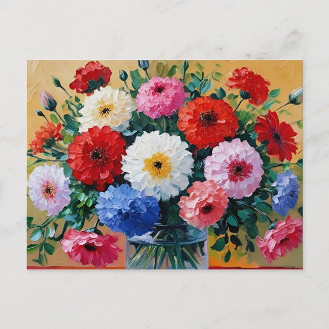 Postal Impresión de arte de flores (Anverso)