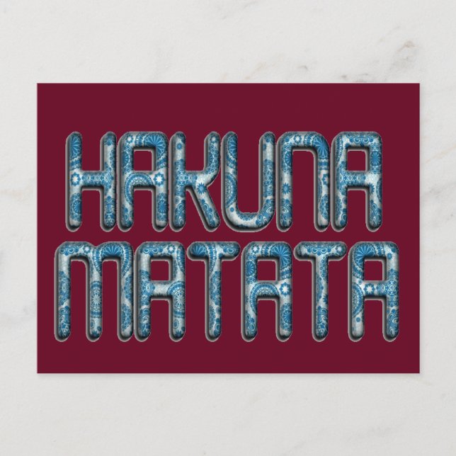 Postal Impresión de arte de Hakuna Matata 3D (Anverso)