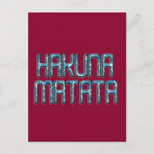 Postal Impresión de arte de Hakuna Matata 3D (Anverso)