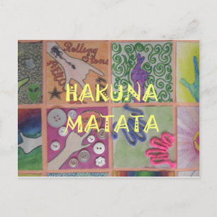 Postal Impresión de arte de signo de mano de Hakuna Matat