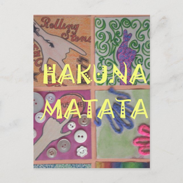Postal Impresión de arte de signo de mano de Hakuna Matat (Anverso)