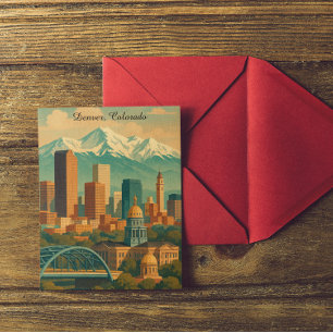 Postal Impresión de arte de viaje por el Vintage de Denve