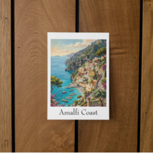 Postal Impresión de arte de viaje retro Costa Amalfitana 