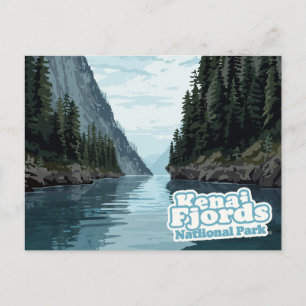 Postal Impresión de arte del fiordo Kenai Fjords Alaska