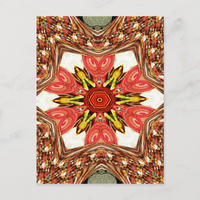 Postal Impresión de arte floral Doodle (Anverso)