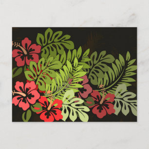 Postal Impresión de arte floral Hawaii Aloha