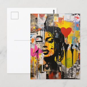 Postal Impresión de arte grunge de San Valentín