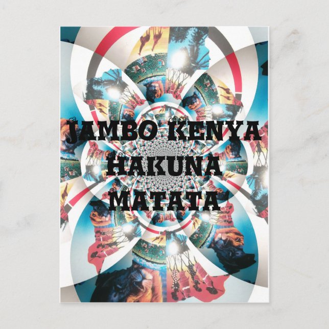 Postal Impresión de arte keniano en taxistas kenianos (Anverso)