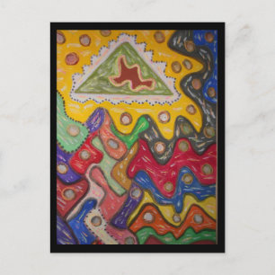 Postal Impresión de arte pintado a mano tipo aborigen