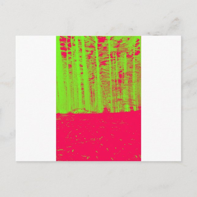 Postal Impresión de arte posmoderno rosa caliente neón ve (Anverso)