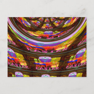 Postal Impresión de arte psicodélica de Pascua Kaleidosco