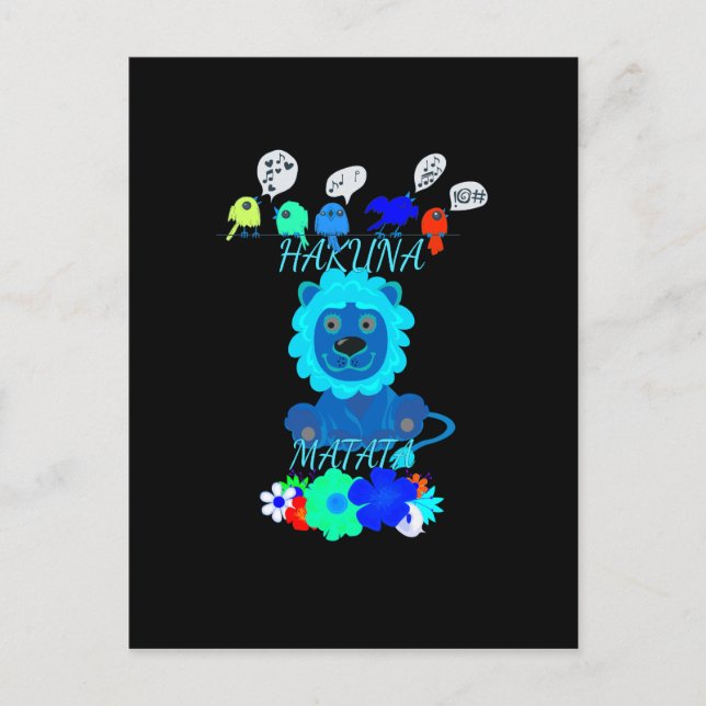 Postal Impresión de arte sobre el león de Hakuna Matata (Anverso)