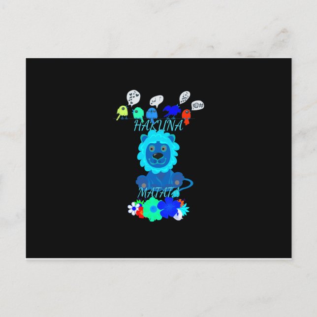 Postal Impresión de arte sobre el león de Hakuna Matata (Anverso)